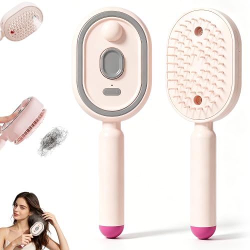 Veloxyn Pink 5-in-1 Electric Spray Air Cushion Hair Brush - Rechargeable & Detangling
