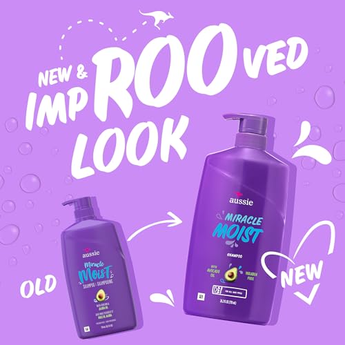 Aussie Miracle Moist Shampoo with Avocado Oil, 26.2 Fl Oz