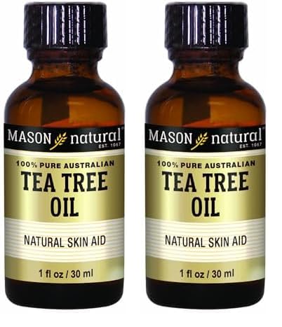 Mason Natural Tea Tree Oil - 100% Pure Australian Essential Oil, Premium Skin Conditioning Formula, for Healthier Hair, Skin and Nails, 1 OZ (Pack of 2)