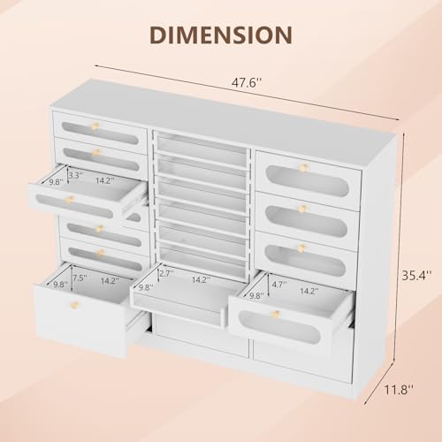 OmySalon 47.2" Nail Polish Organizer Cabinet - 20 Drawers