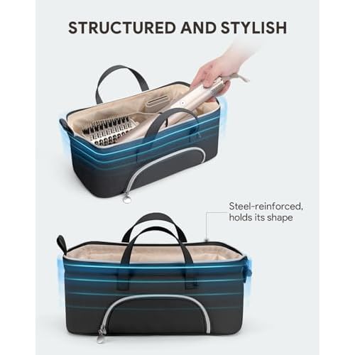 Lotour Hair Tools Travel Case Bag for Shark HD430 FlexStyle/Dyson Airwrap/Dyson Supersonic Hair Dryer, Portable Travel Case Storage Organizer
