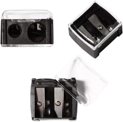 Dual Hole Cosmetic Pencil Sharpener Set for Eyeliner & Lip Liner (2 Pack)