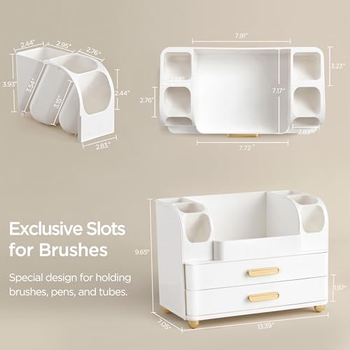 HBlife Makeup Organizer with Drawers & Brush Holder