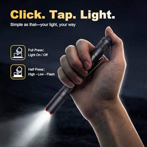 Hoxutym Rechargeable Pen Light - 800 Lumen USB-C Flashlight