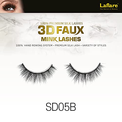 Laflare 3D Faux Mink Eyelashes - Reusable, 3 Pack Bundle