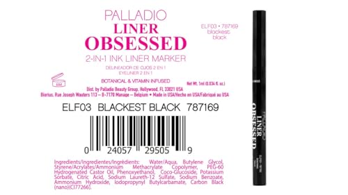 Palladio 2-in-1 Paddle Tip Eyeliner Marker - Black