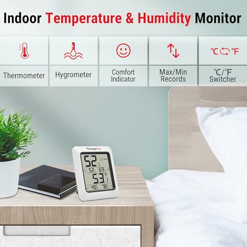 TempPro TP50 Digital Hygrometer Thermometer with Humidity Gauge