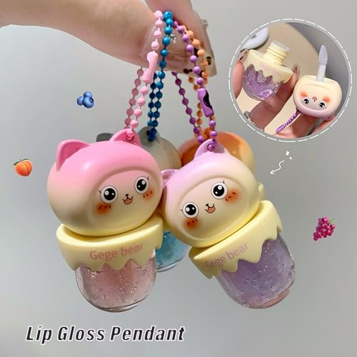 Shimmer Lip Gloss Oil Set, 4 Pcs Hydrating Fruit Flavor