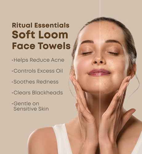 Ritual Essentials Disposable Face Towelettes XL, Unscented Cleansing Wipes, Biodegradeable, Clean Dry Wipes, Soft Facial Towel, 50 Count