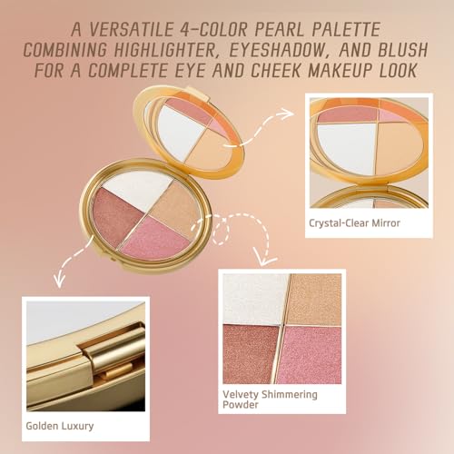 4-in-1 Eye & Cheek Palette - Blush, Highlighter, Contour & Eyeshadow