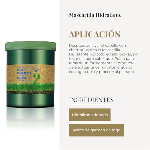 SALERM - Moisturizing Mask Biokera Natura - 1000 ml - Ideal for Dry or Dehydrated Hair - with Wheat Germ Oil - Deep Hydration - Smoother and Shinier Hair