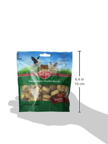 Kaytee Timothy Biscuits Baked Treat for Pet Guinea Pigs, Rabbits & Other Small Animals, Apple, 4 oz (Pack of 2)