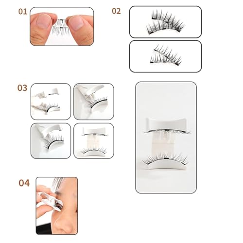 2Pcs White False Eyelashes Clip,5g Portable Magnetic Eyelash Applicator Set| Easy to Use Lash Applicator Tool Kit| Applicator Magnetic Lashes Kit for Lounging,False Lashes