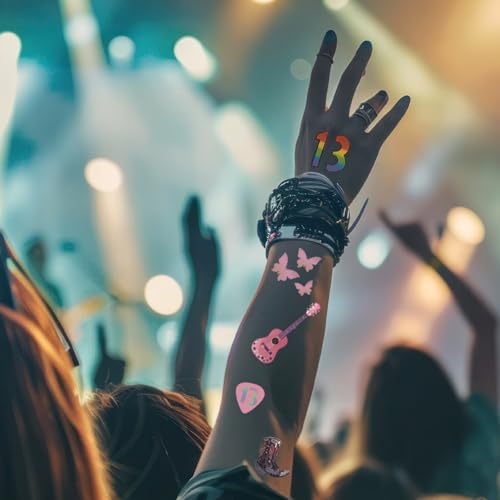 91 Pcs Music Temporary Tattoos - Waterproof Concert Festival Stickers