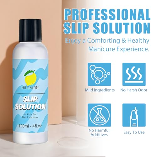 Poly Gel Slip Solution Set - 4oz Liquid with Dual Spatula Brush & Glass Cup