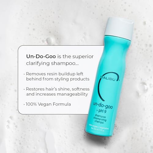 Malibu C Un-Do-Goo Clarifying Shampoo Shine Restoring, Sulfate-Free Cleanser (9 oz) + Leave-In Conditioner Mist Moisturizing Heat Protectant for All Hair Types (9 oz)