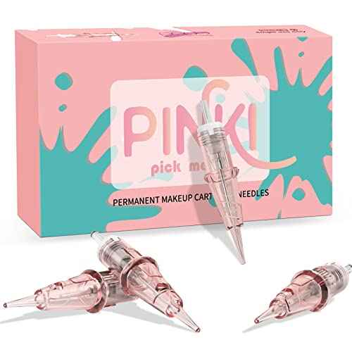 EZ Tattoo Cartridge Needles - 20Pcs #10 (1RL) Permanent Makeup SMP Bugpin Round Liner 0.3MM Microblading Hair Scalp for Pink Tattoo Supplies - PINKI 1001RL