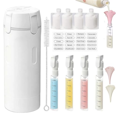 4-in-1 Travel Dispenser for Shampoo, Conditioner & Lotion - 120ML