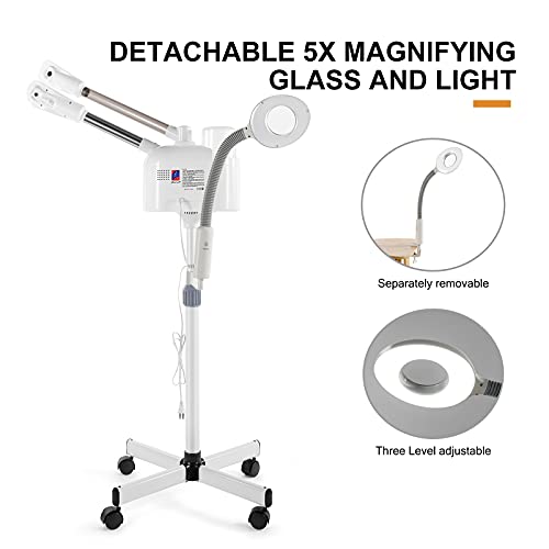 Professional Facial Steamer with 5X LED Magnifying Lamp