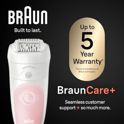 Cordless Epilator for Women, Hair Removal Device with Shaver & Trimmer, Wet & Dry, SE5-041