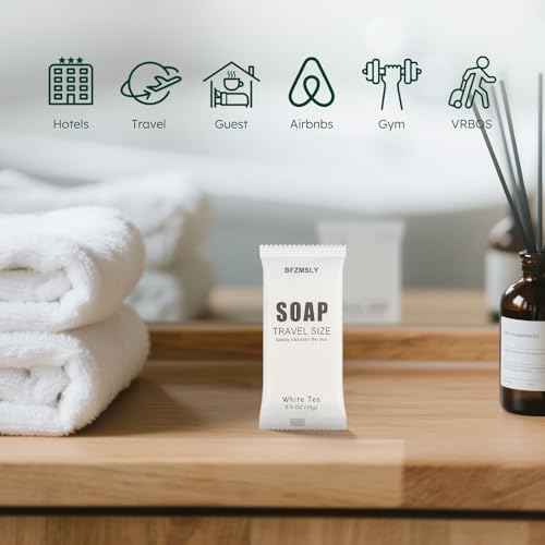 200 Pack Bulk Wrapped Hotel Bar Soap, 0.5 oz (15g), White Tea Scent ? Mini Guest Soaps for Hotels, Airbnb, Vacation Rentals, Travel Toiletries, Individually Wrapped