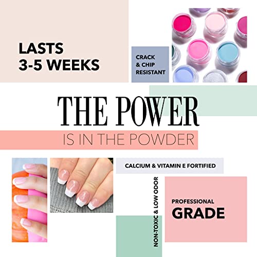Revel Nail Dip Powder Starter Kit - 4-Color French Manicure Set with Liquids