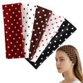 Polka Dot Headbands Set - Retro Wide Elastic Hair Bands for Women & Girls