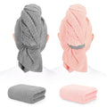 2 Pack Microfiber Hair Towels - Super Absorbent & Fast Drying