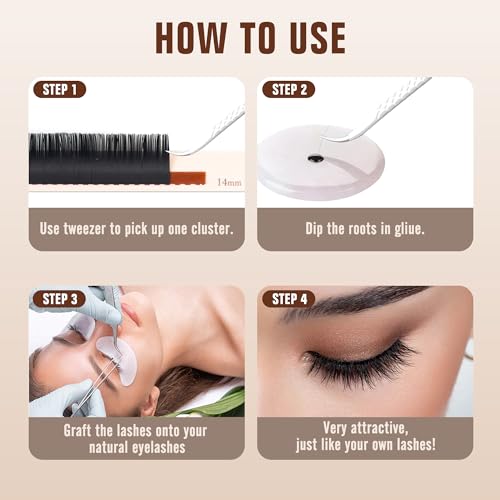 Classic Volume Lash Extension, 0.05 D Curl 8-15mm Mixed Eyelash Extension Lash Trays, Super Matt Black Individual Lash Extensions for Professional Salon Use