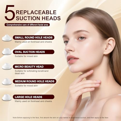 Rechargeable Blackhead Suction Device with LED Light & 5 Tips