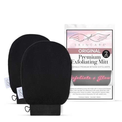 Premium Exfoliating Gloves for Body Care - 2pc Vegan Mitts