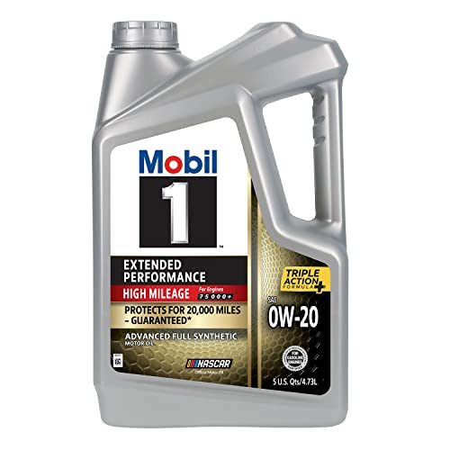 Mobil 1-123837 Extended Performance High Mileage 0W-20; 5QT, Gray