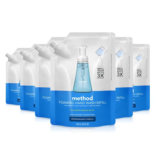 Method Foaming Hand Soap Refill, Sea Minerals, 28 Fl Oz (Pack of 6)