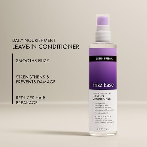 John Frieda Frizz Ease Daily Nourishment Leave-In Conditioner, Anti-Frizz Leave-in Conditioner Spray, 8 fl oz, Pack of 2