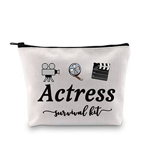 GJTIM Actress Gift Actress Survival Kit Theatre Acting Gift Zipper Pouch Funny Makeup Bag for Drama Student (Survival Kit Actress bag)