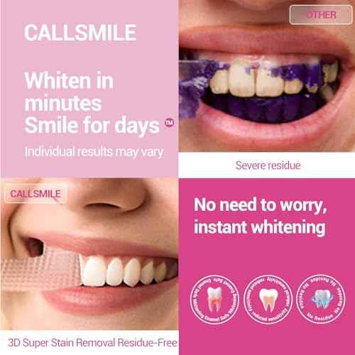 CALLSMILE Teeth Whitening Strips Kit 16 Treatments - Whitening Strips for Sensitive People, Fast Remove Smoking, Coffee, Wine Stains, White Strips for Teeth Whitening (32 Strips)