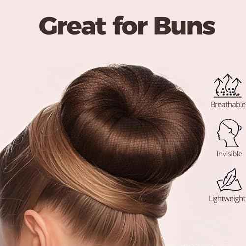 130pcs Hair Nets for Buns Set, 30pcs Dance HairNets(20'' & 12'') for Ballet Girls/Women, Invisible, 100pcs Secure & Natural Bun Bobby Pins(2"), Brown Hair Bun Accessories