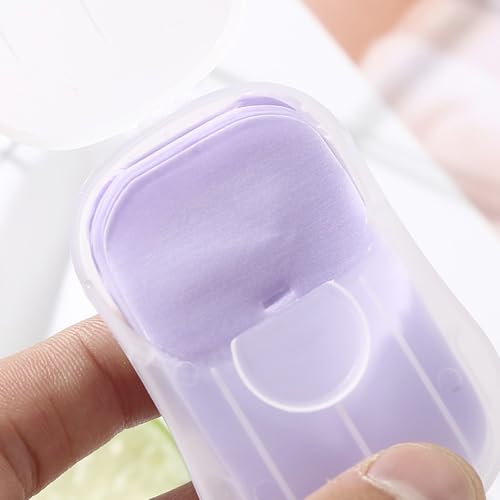 4 Boxes (200 Sheets) Hand Washing Soap Sheets for Outdoor Travel,Portable Hiking Washing Hand Paper Soap for Travel, Party, School, Camping