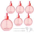 2 oz Pink Glass Dropper Bottles Set of 6 with Caps