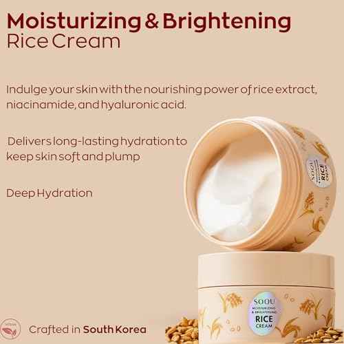 Moisturizing and Brightening Rice Cream ? Deep Hydration, Brightens and Evens Skin Tone ? 70g / 2.48oz ? Made in Korea
