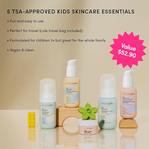 Evereden Kids Travel Skincare Set - 6-Piece Clean & Vegan