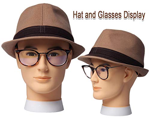 Newshair Bald Mannequin Head Male Wig Head Professional Cosmetology for Wig Making and Display Hat Helmet Glasses or Masks Display Head Model with Free Clamp Stand