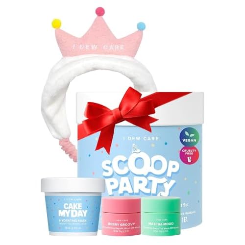 I DEW CARE Tiger Headband Wash-off Masks Set - Scoop Party + Face Wash Headband - Unisex Skincare Mask for Face