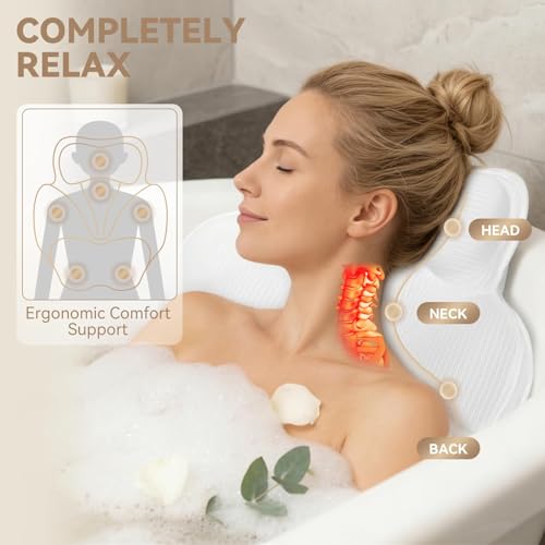 Luxury Bath Pillow - Ergonomic Bathtub Neck & Back Support
