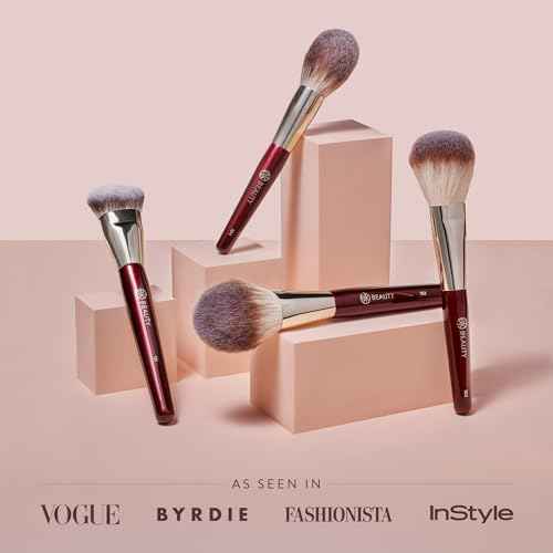 BK BEAUTY - ESSENTIALS FACE BRUSH SET (4PC) - Professional Makeup Brush Set for Liquid or Cream Foundations, Powder, Bronzer, Blush | Premium Makeup Brushes for Flawless Application