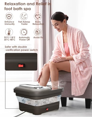 Collapsible Foot Spa with Heat, Bubbles & Touch Control