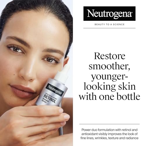 Neutrogena Rapid Wrinkle Repair Retinol Renewal Serum, Lightweight Anti-Aging Facial Serum with Pure Retinol & Antioxidants to Improve Wrinkles, Dullness & Dark Spots, 1 fl oz