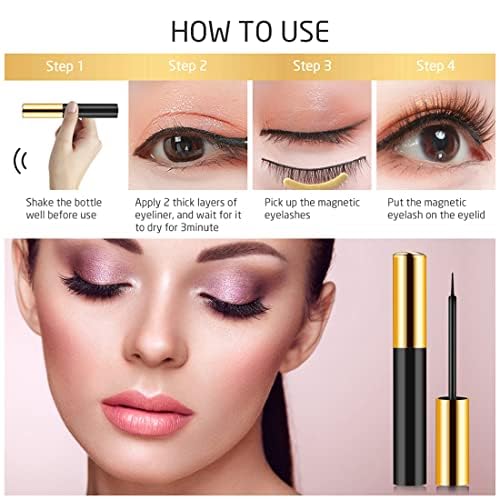 Magnetic Eyelashes Kit - 10 Pairs 5D Lashes with Magnetic Eyeliner
