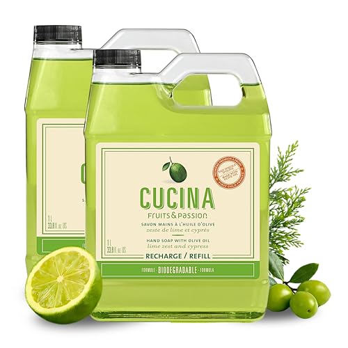 Cucina Purifying Hand Wash Refill, 33.8 Oz Plastic Jug (2, Lime Zest)