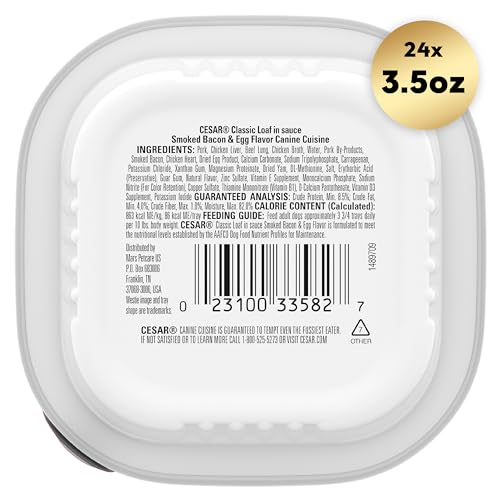 CESAR Wet Dog Food Classic Loaf in Sauce Porterhouse Steak Flavor, (24) 3.5 oz. Easy Peel Trays